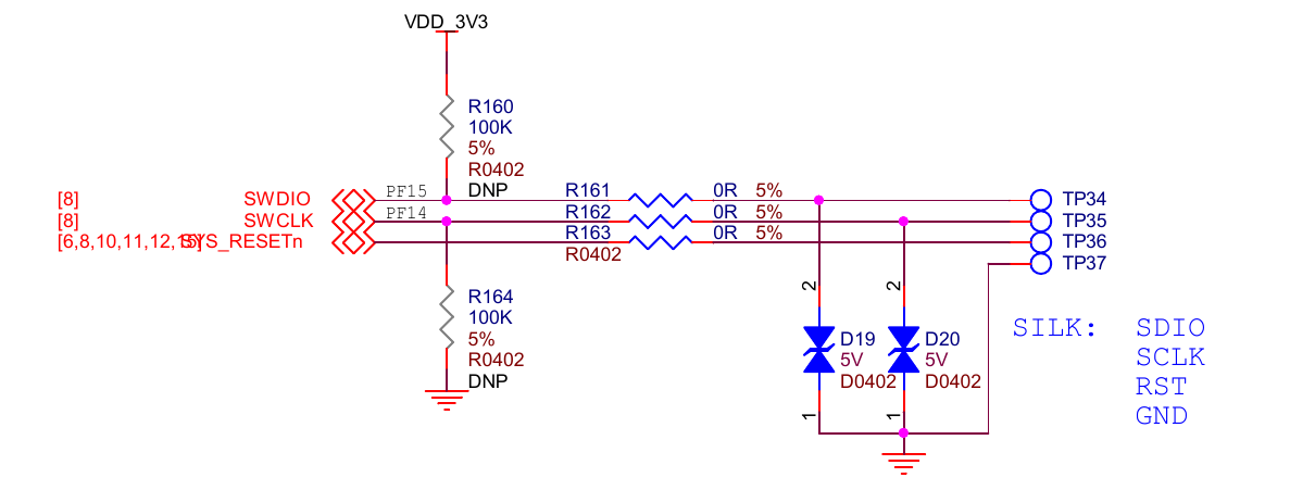Circuit diagram with SWD pins