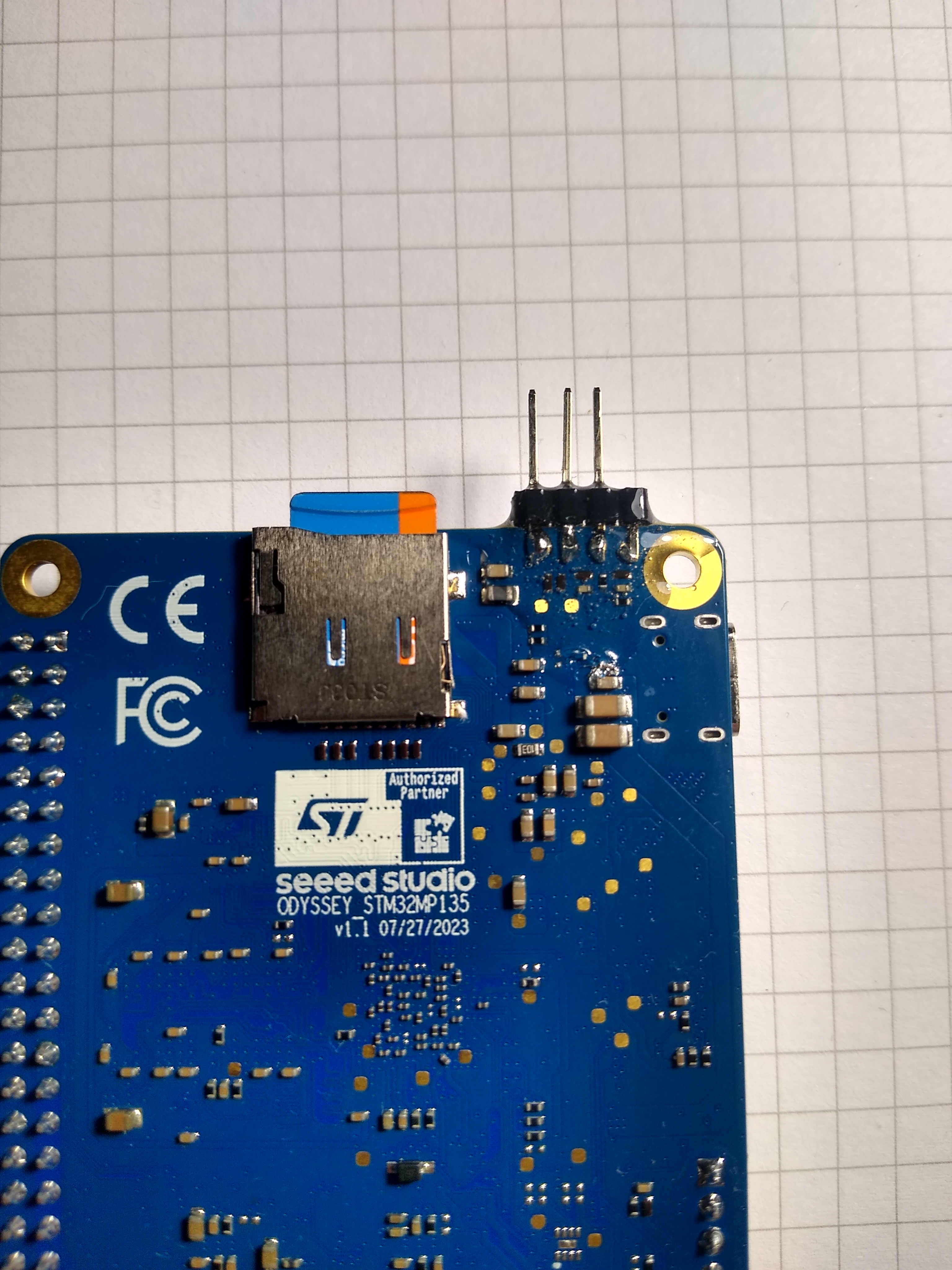 Connector soldered with SWD pins