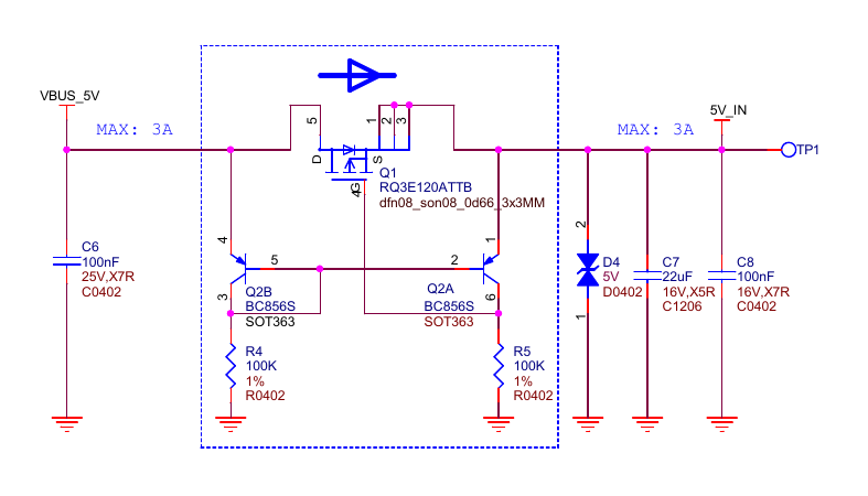 Circuit diagram for USB C